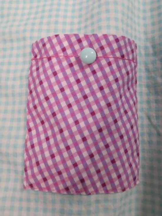 Handmade Pastel Colorblock Gingham Button-Down Shirt - P2P 21" - Picture 7 of 16
